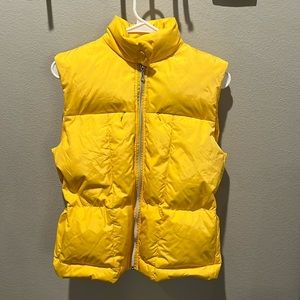 FU DA NY Yellow Puffer Vest Jacket Duck Down Medium EUC